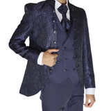 Blue Avanti Milano Paisley Patterned Three Piece Tuxedo