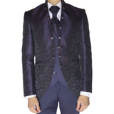 Black/Blue/Red Avanti Milano Paisley Patterned Three Piece Tuxedo