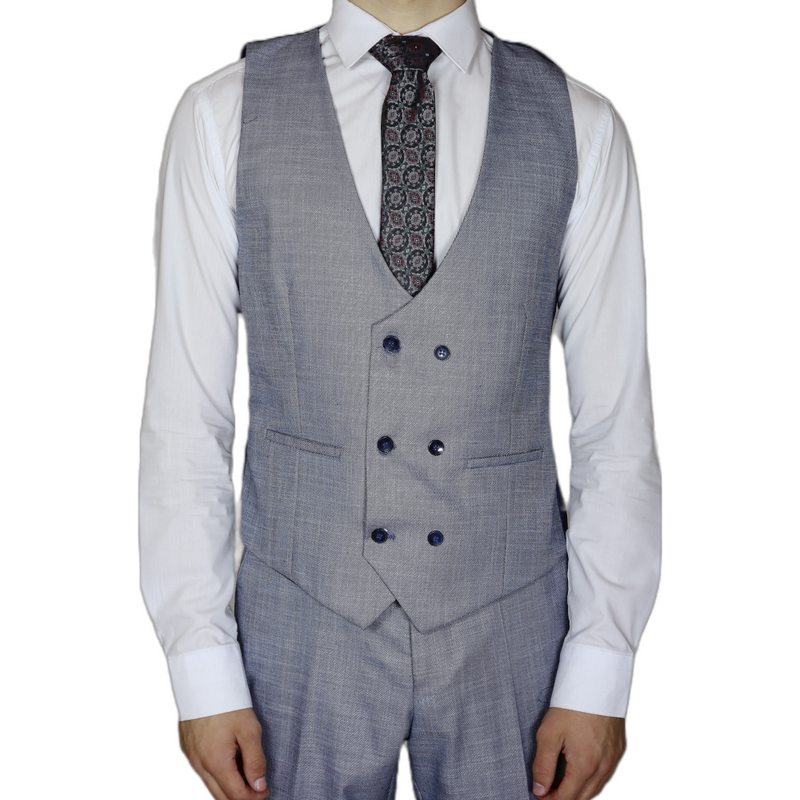 White/Black Avanti Milano Zig-Zag Patterned Three Piece Suit