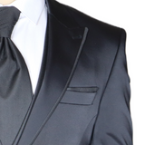 Black Avanti Milano Dotted Vest Three Piece Tuxedo