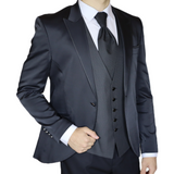 Black Avanti Milano Dotted Vest Three Piece Tuxedo