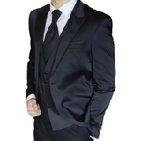 Black Avanti Milano Dotted Vest Three Piece Tuxedo