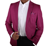 Purple Avanti Milano Textured Notch Lapel Jacket