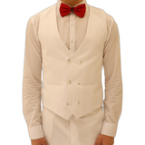 White Avanti Milano Peak Lapel Three Piece Suit