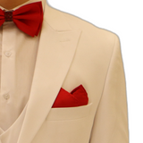 White Avanti Milano Peak Lapel Three Piece Suit