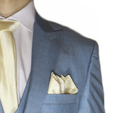 Light Blue Avanti Milano Patterned Peak Lapel Three Piece Suit