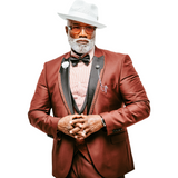 Maroon/ Black Avanti Milano Patterned Three Piece Tuxedo
