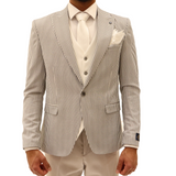 White/Grey Avanti Milano Pinstripe Three Piece Suit