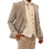 White/Grey Avanti Milano Pinstripe Three Piece Suit