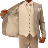 White/Grey Avanti Milano Pinstripe Three Piece Suit