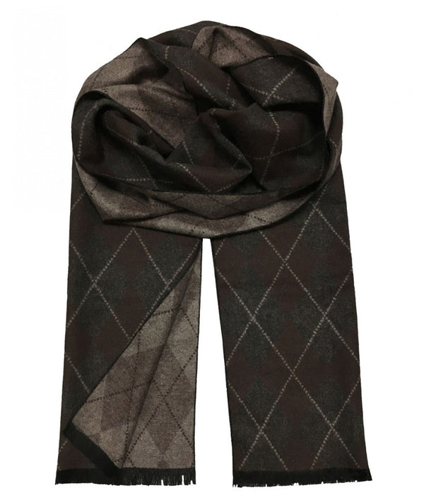 Brown/Grey wool feeling scarf