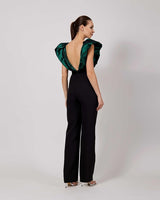 Black/ Emerald Avanti Milano Evening Dress