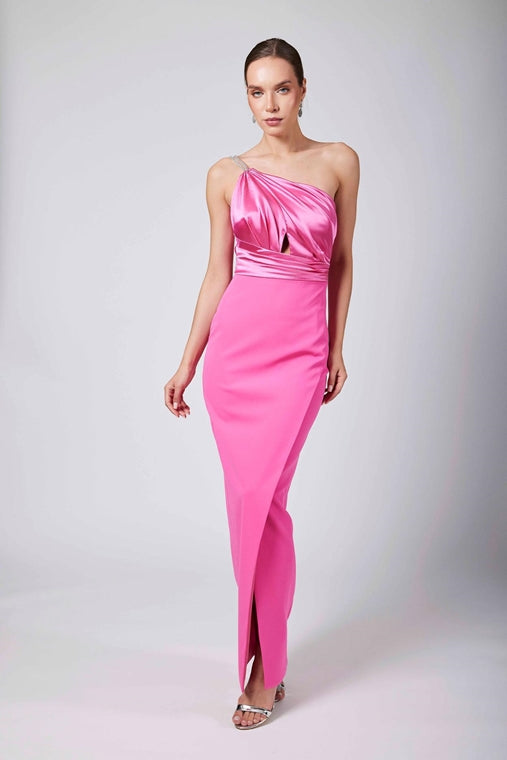 Pink Single Strap Avanti Milano Evening Dress