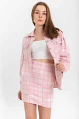 Pink Plaid Avanti Milano Women's Skirt