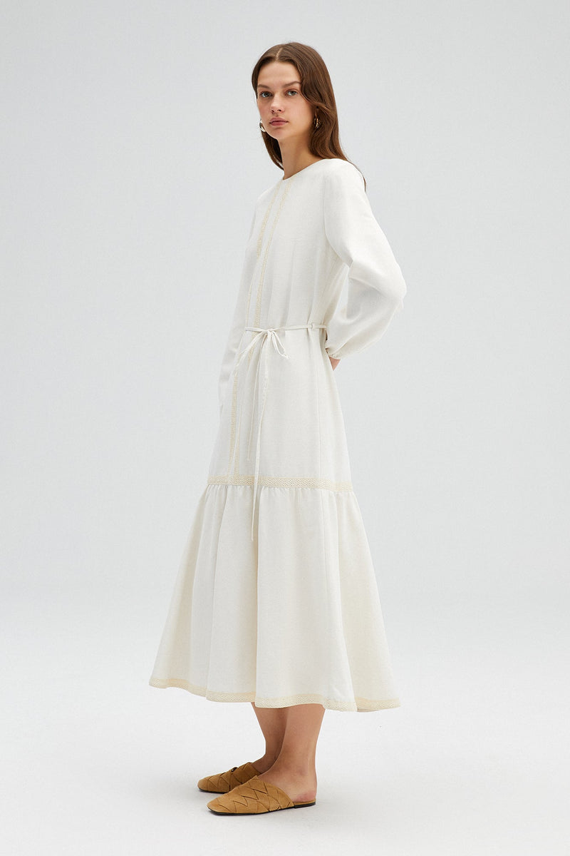 Off White/ Cream European Avanti Milano Women's Dress