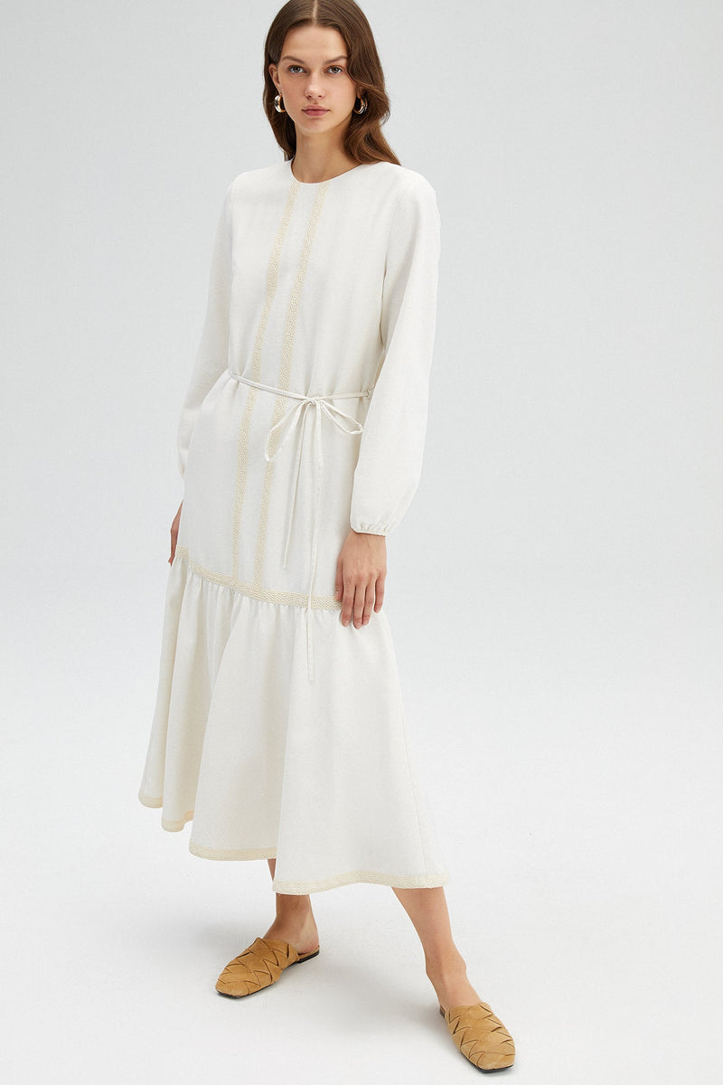 Off White/ Cream European Avanti Milano Women's Dress