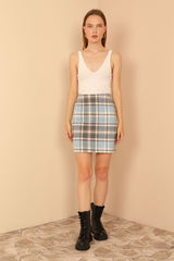 Blue Plaid Avanti Milano Women's Skirt