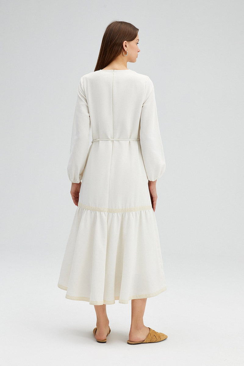 Off White/ Cream European Avanti Milano Women's Dress