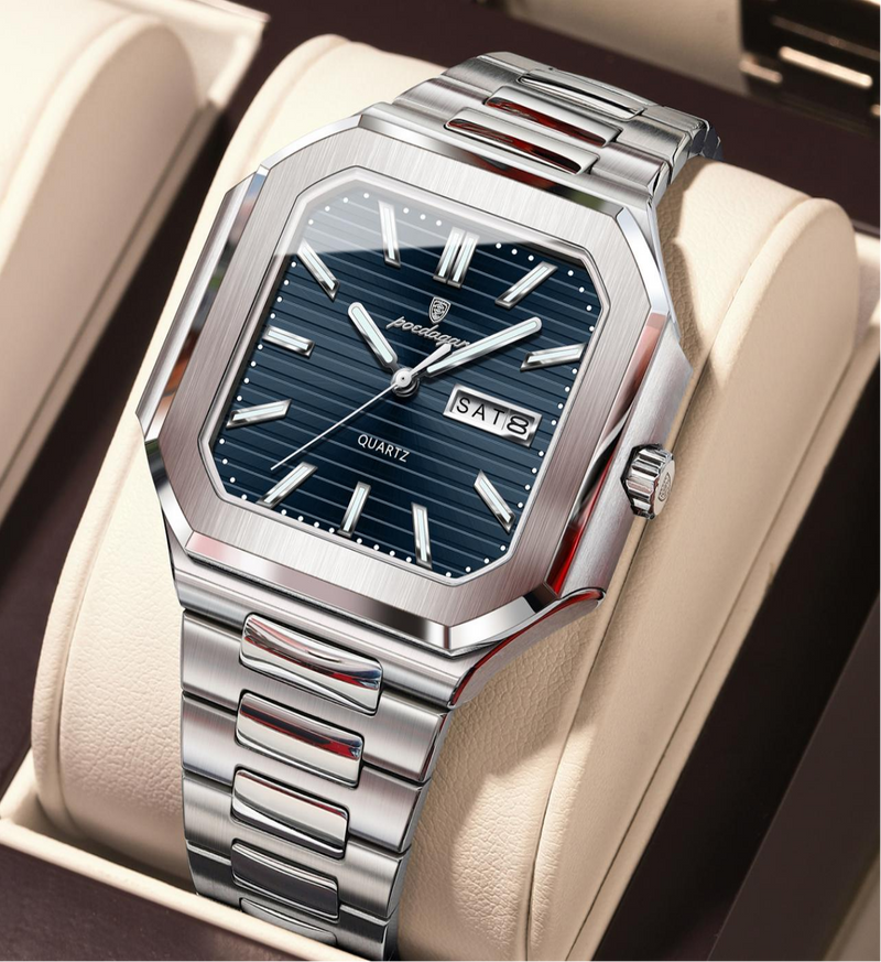 Avanti Men's Luxury Square Face/Case Wrist Watch