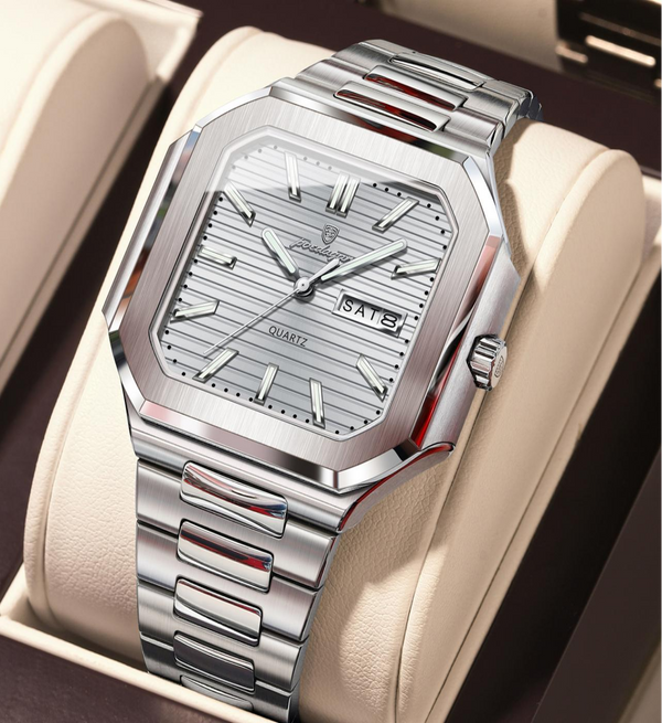 Avanti Men's Luxury Square Face/Case Wrist Watch