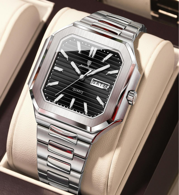 Avanti Men's Luxury Square Face/Case Wrist Watch
