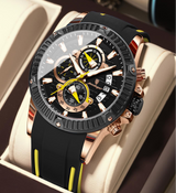 Avanti Luxury Men's Silicone  Strap Sports Chronograph Wrist Watch
