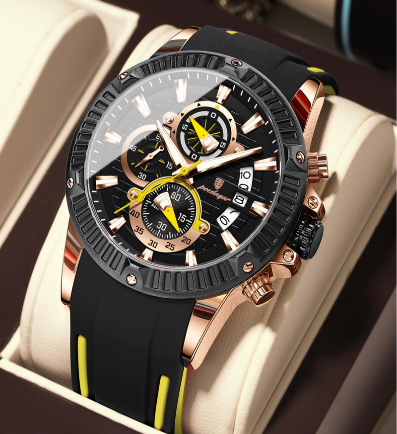 Avanti Luxury Men's Silicone  Strap Sports Chronograph Wrist Watch