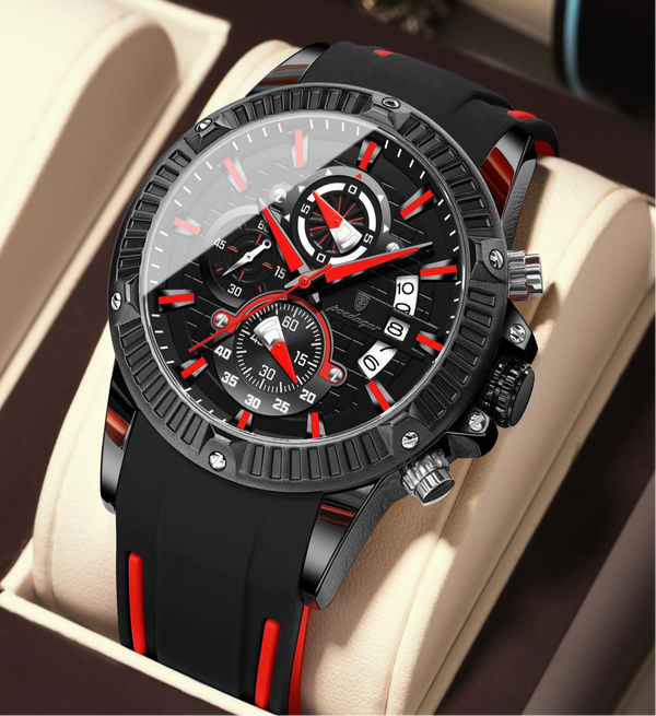Avanti Luxury Men's Silicone  Strap Sports Chronograph Wrist Watch