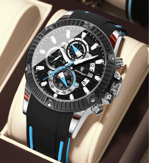 Avanti Luxury Men's Silicone  Strap Sports Chronograph Wrist Watch