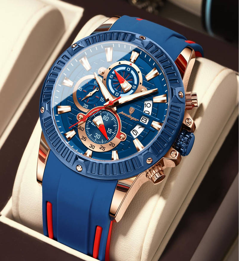 Avanti Luxury Men's Silicone  Strap Sports Chronograph Wrist Watch
