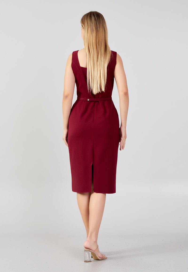 Bordeaux Simple Closure A Line Fitted Dress Avanti Milano Formalwear Bordeaux Simple Closure A Line Fitted Dress Avanti Milano Formalwear