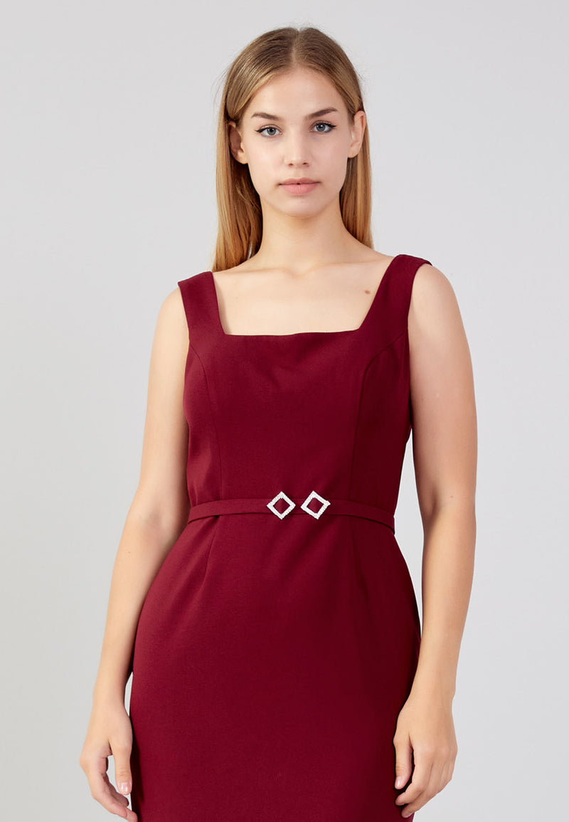 Bordeaux Simple Closure A Line Fitted Dress Avanti Milano Formalwear Bordeaux Simple Closure A Line Fitted Dress Avanti Milano Formalwear