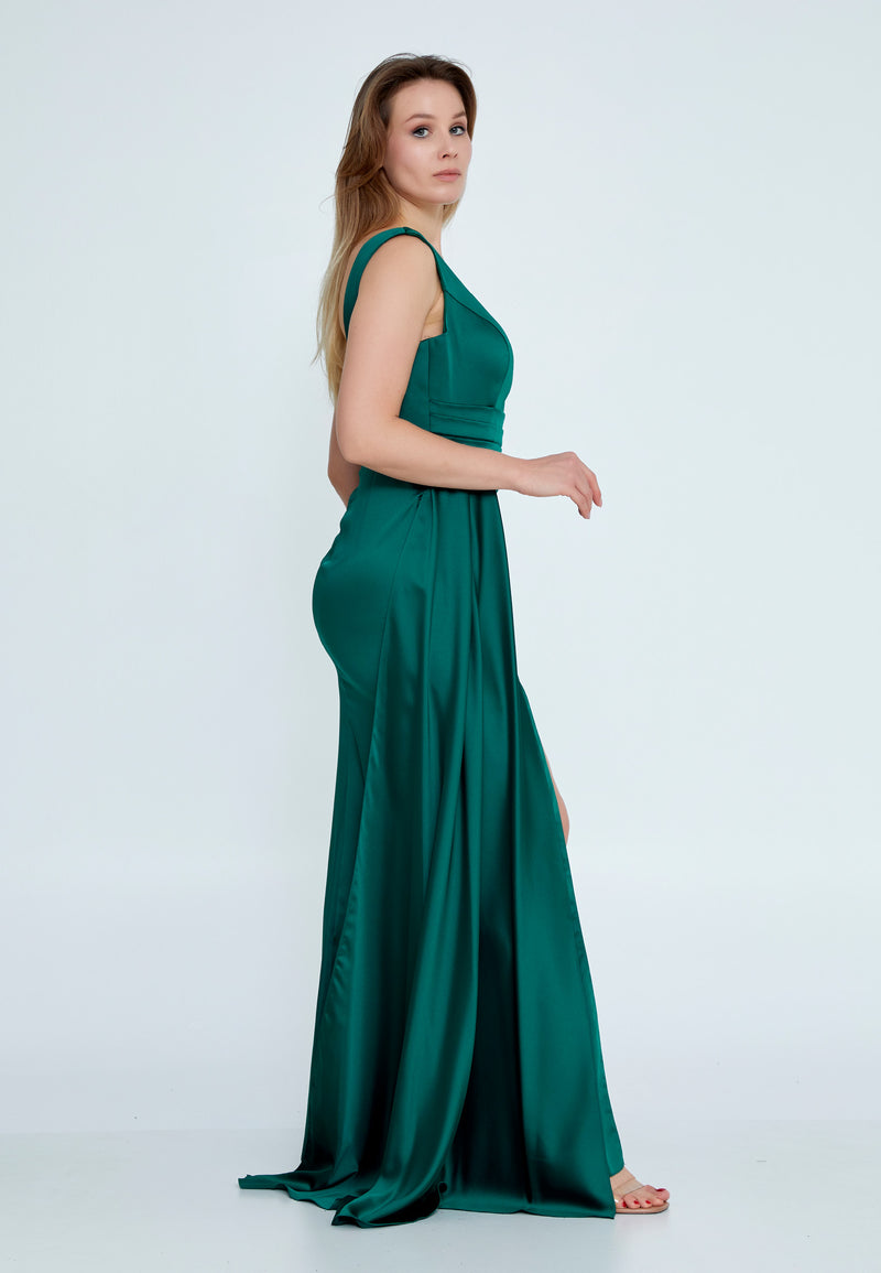 Sage Green Knee Slit Sleeveless Dress M Sage Green Knee Slit Sleeveless Dress M