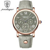 Avanti Men's Luxury Circular Case Leather Strap Wristwatch