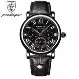 Avanti Men's Luxury Circular Case Leather Strap Wristwatch