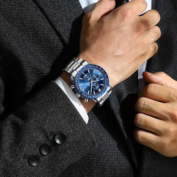 Avanti Luxury Men's Circular Case Functional Time Keep Wrist Watch