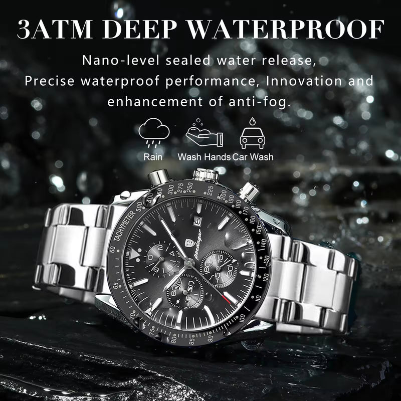 Avanti Luxury Men's Circular Case Functional Time Keep Wrist Watch