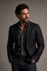 Burgundy Made to Order Windowpane Tailored Sport Coat