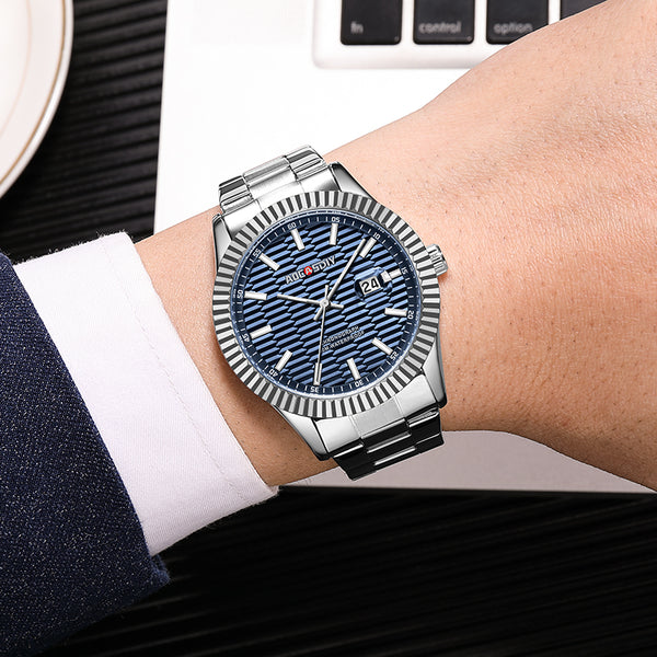Avanti Luxury Collection Men's Textured Bevel Chronograph Wrist Watch