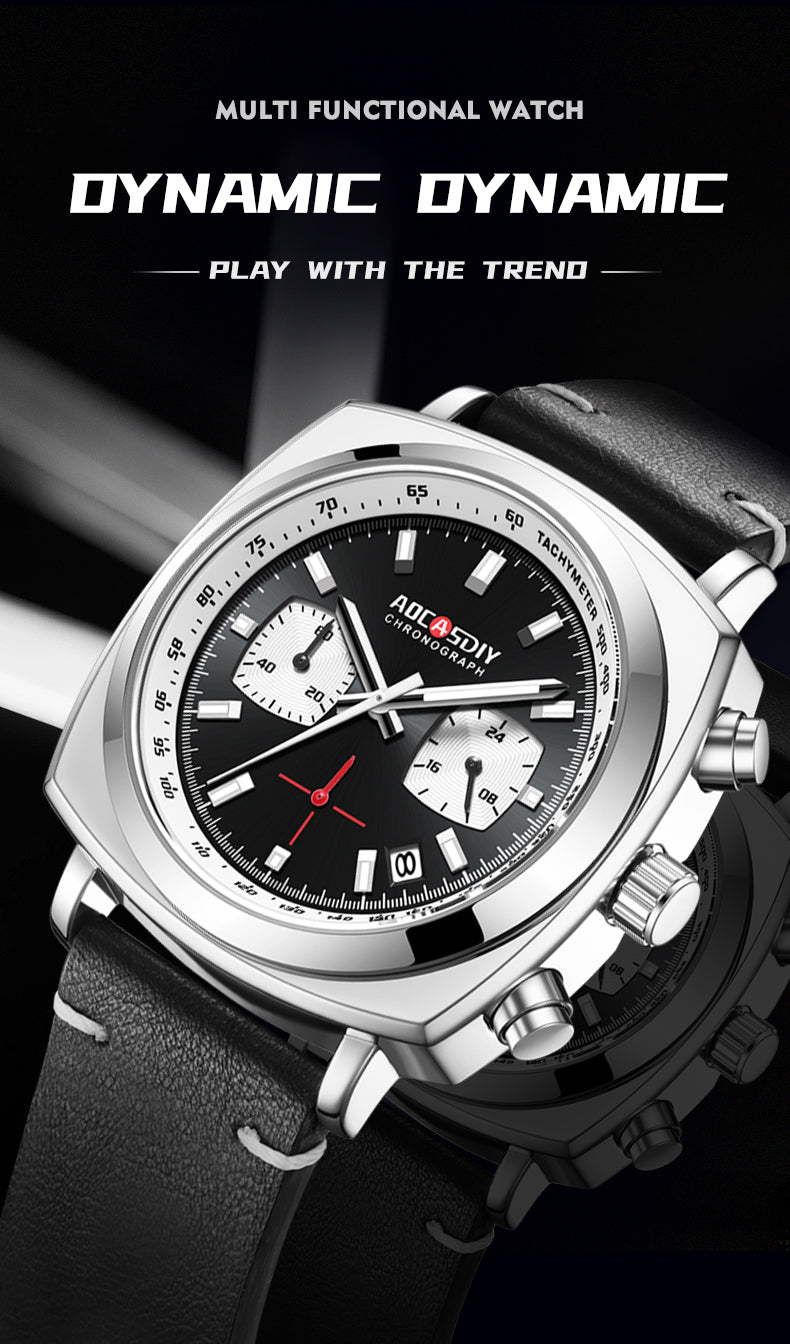 Avanti Luxury Collection Men's Square Case Chronograph Wrist Watch