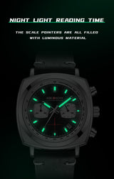 Avanti Luxury Collection Men's Square Case Chronograph Wrist Watch