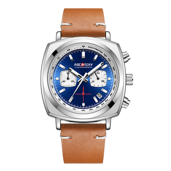 Avanti Luxury Collection Men's Square Case Chronograph Wrist Watch