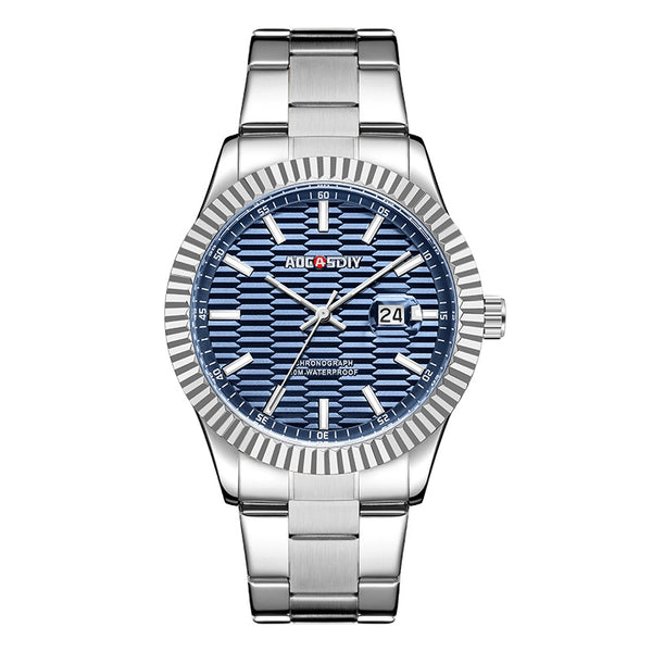 Avanti Luxury Collection Men's Textured Bevel Chronograph Wrist Watch