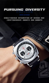 Avanti Luxury Collection Men's Square Case Chronograph Wrist Watch