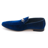La Milano Royal Blue Suede Slip On Shoe