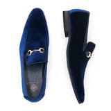La Milano Royal Blue Suede Slip On Shoe