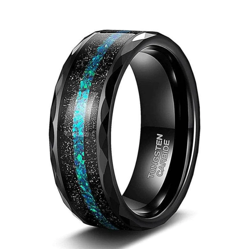 Black/Turquoise Avanti Milano Shinning Tungsten Ring