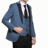 Light Blue Shimmer Peak Lapel Avanti Milano Tuxedo DAN 04