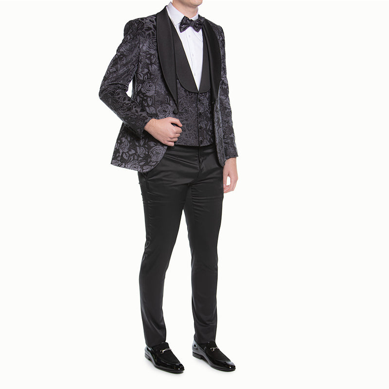 Black Floral Avanti Milano Tuxedo QUE 12