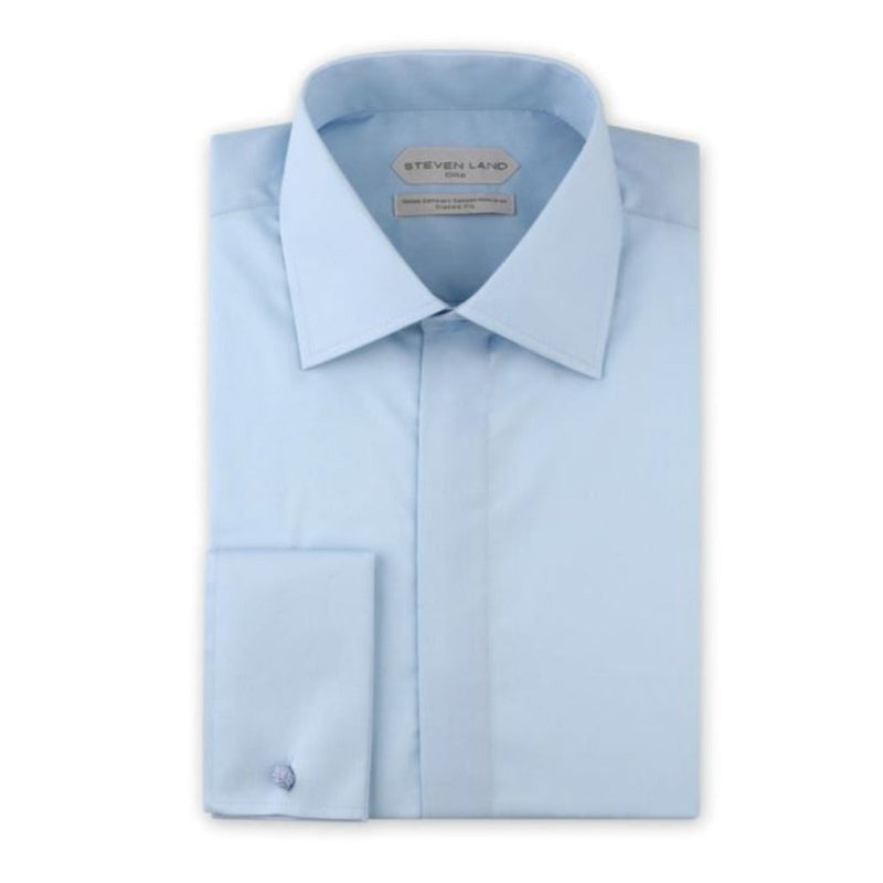 Blue | Non Iron Dress Shirt | Classic Fit | 100% Swiss Supper Soft Cot Avanti Milano Formalwear Blue | Non Iron Dress Shirt | Classic Fit | 100% Swiss Supper Soft Cot Avanti Milano Formalwear